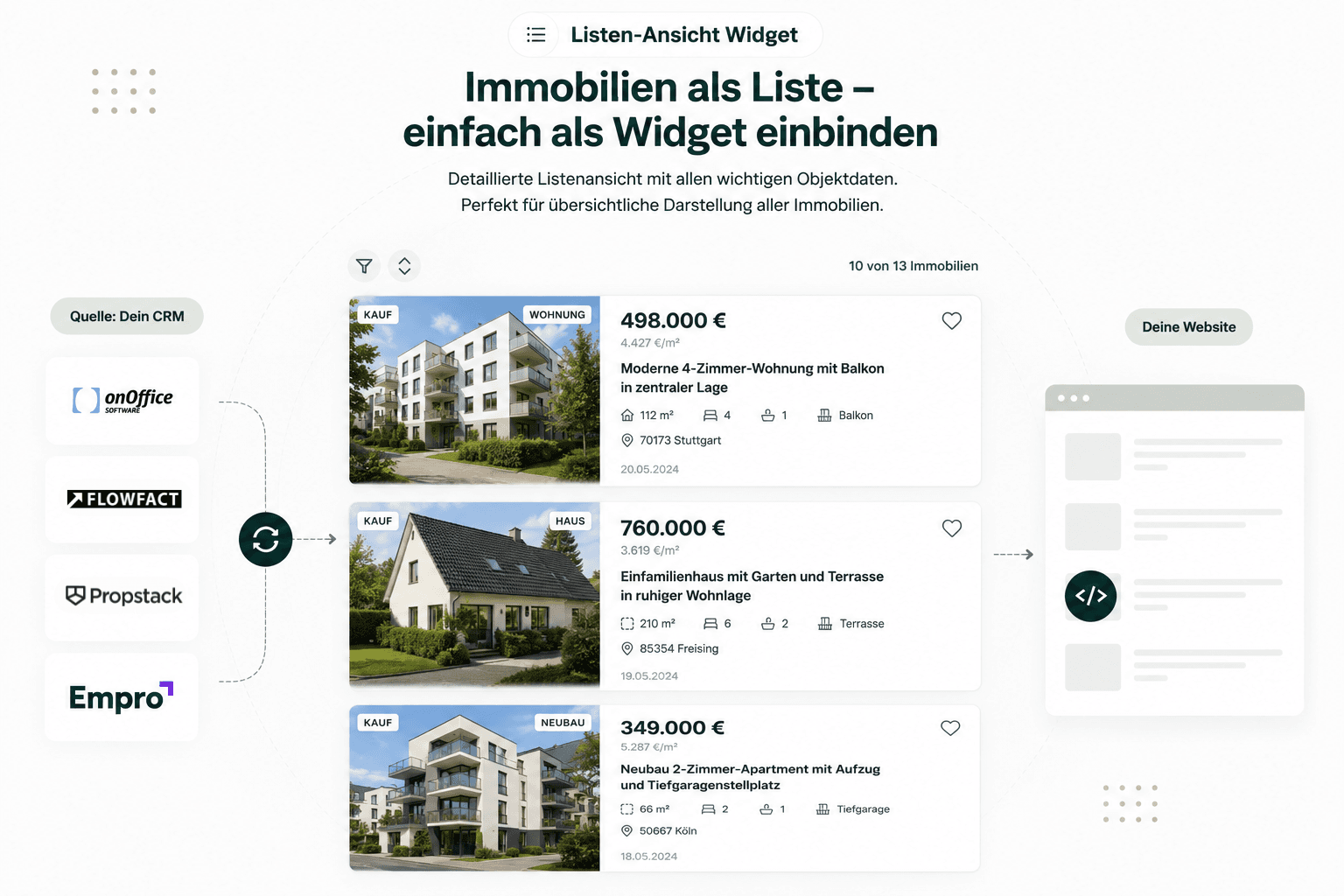 Listen-Ansicht Widget